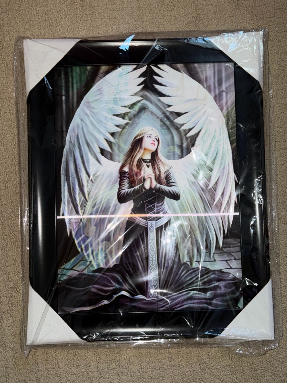 Fantasy Art Framed Print - Angel, Medusa, and Dark Fairy